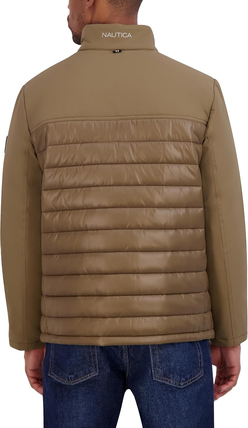 image:imageNautica Mens Lightweight Softshell Jacket Bonded Fleece Lining Regular Big amp Tall SizesOtter
