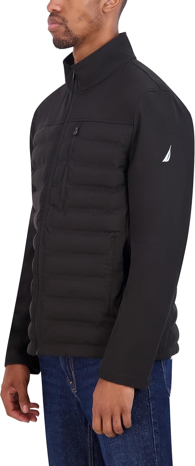 image:imageNautica Mens Lightweight Softshell Jacket Bonded Fleece Lining Regular Big amp Tall SizesSable