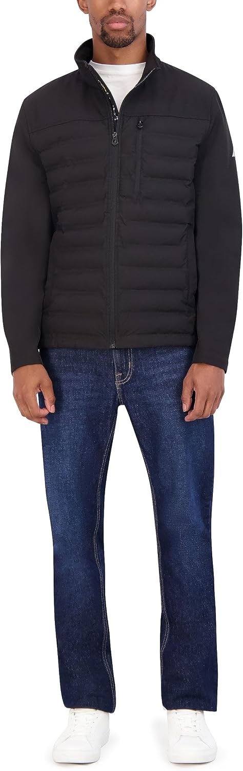 image:imageNautica Mens Lightweight Softshell Jacket Bonded Fleece Lining Regular Big amp Tall SizesSable