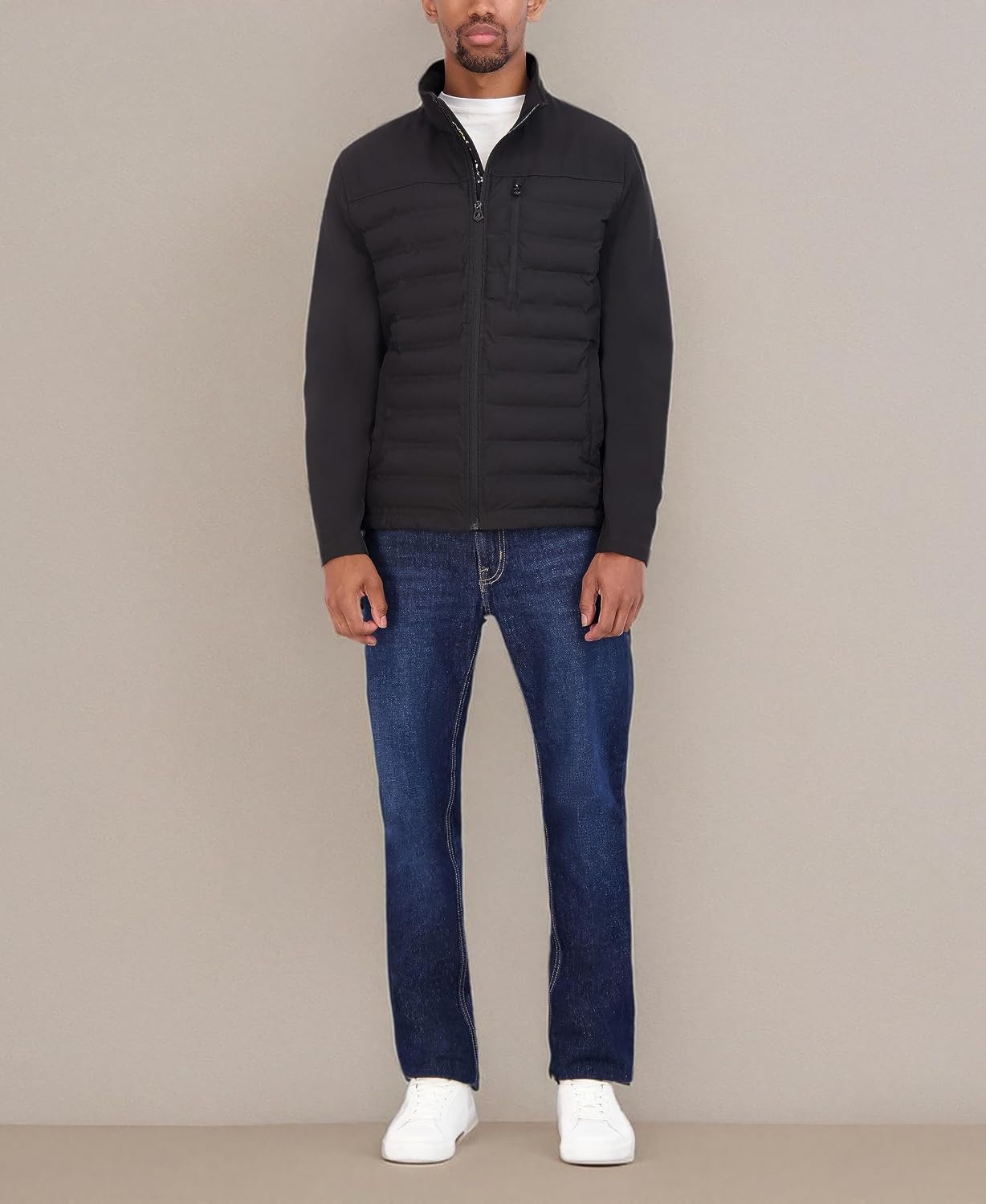 image:imageNautica Mens Lightweight Softshell Jacket Bonded Fleece Lining Regular Big amp Tall SizesSable