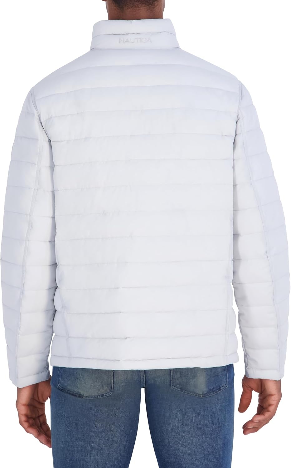 image:imageNautica Mens Midweight Quilted Jacket Stretch Water Resistant Zip Front CoatCloud Grey