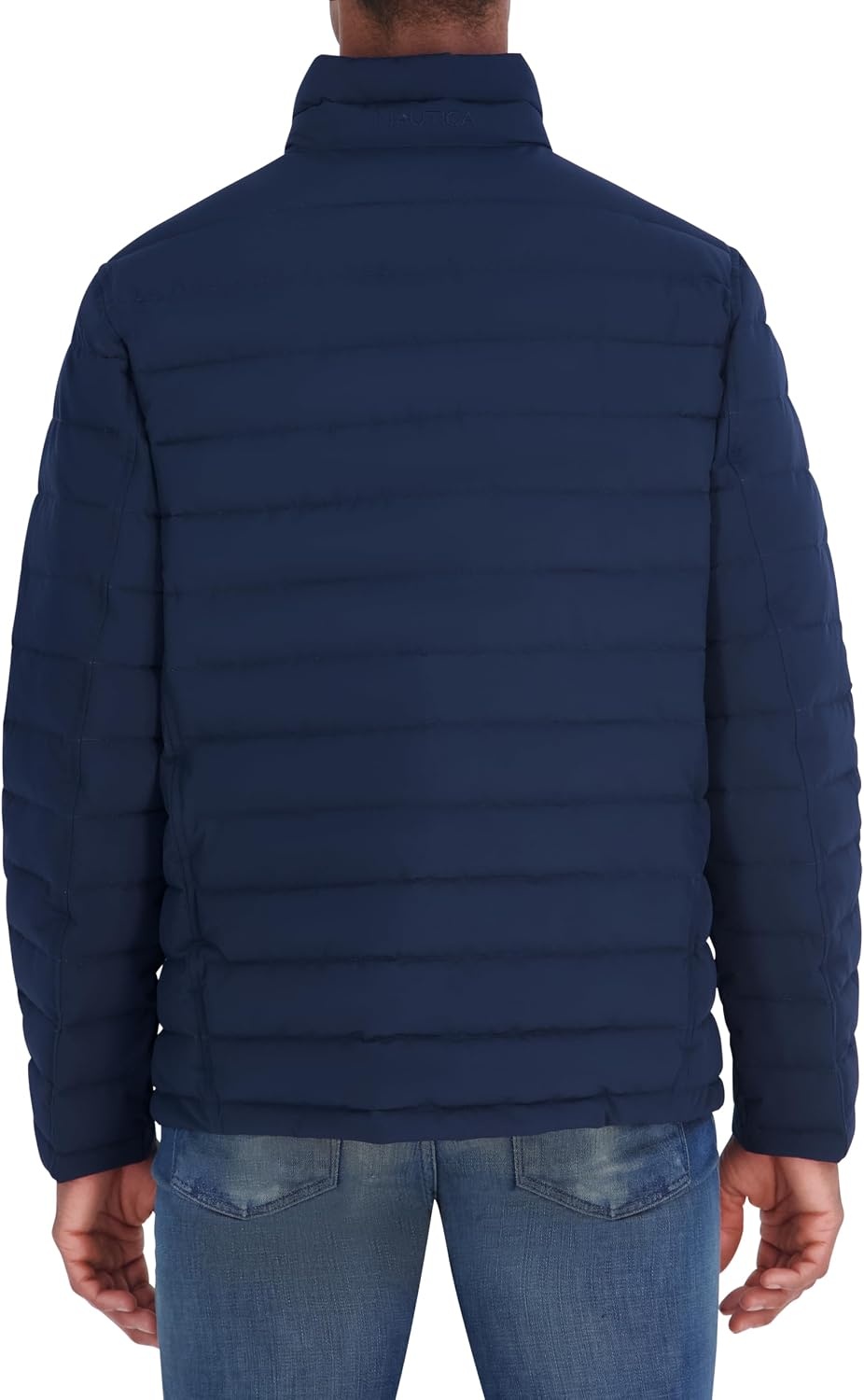 image:imageNautica Mens Midweight Quilted Jacket Stretch Water Resistant Zip Front CoatNavy