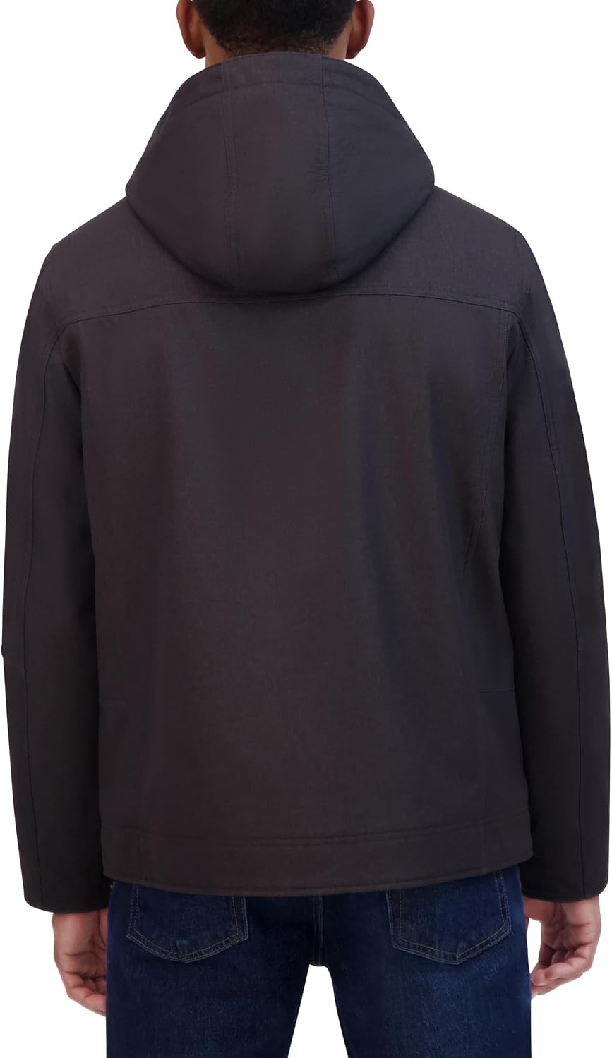 image:imageNautica Mens Sherpa Lined Softshell Jacket Full Zip Adjustable Hood Wind ResistantGrey