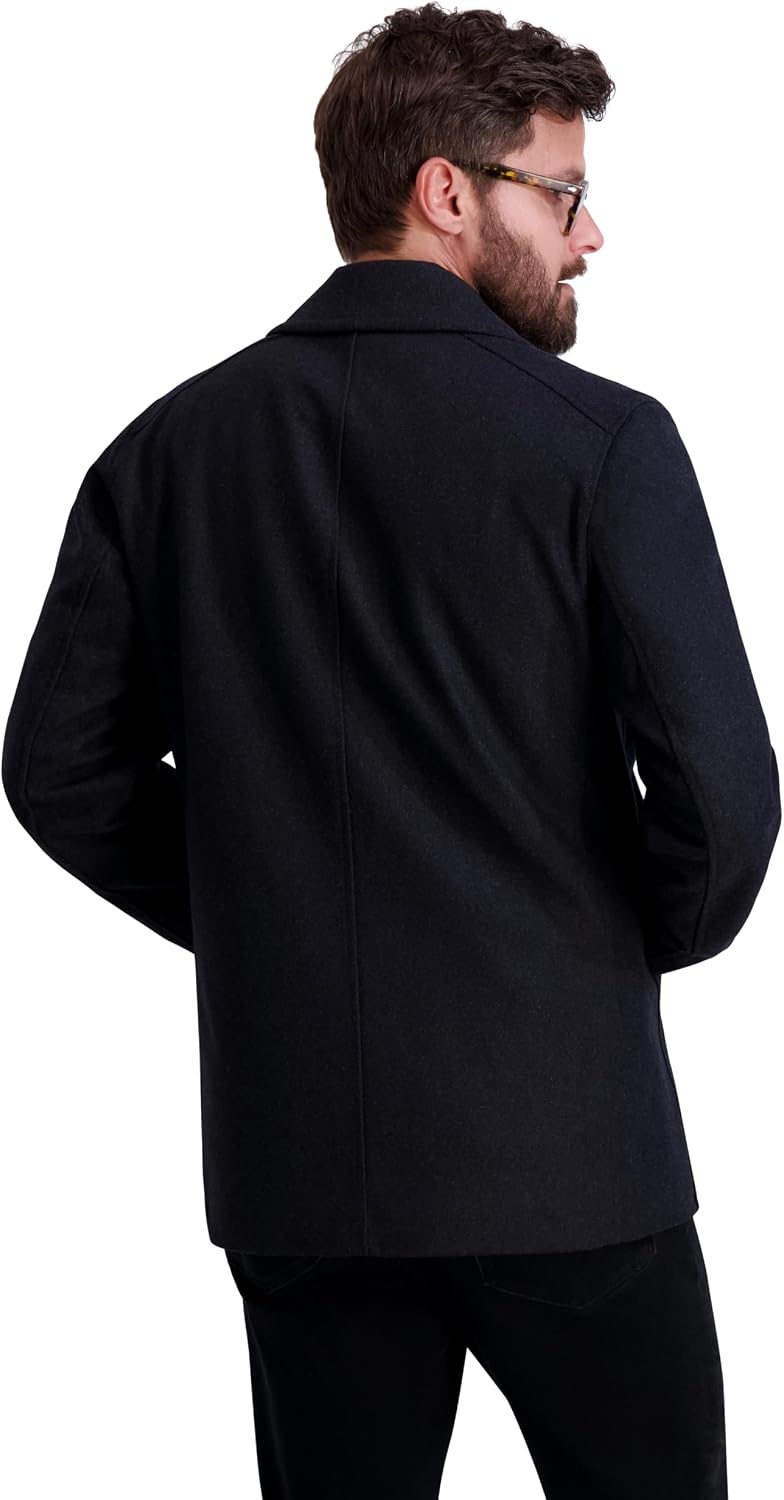 image:imageNautica Mens Wool Blend Peacoat DoubleBreasted Winter Coat Regular Big amp Tall SizesChar