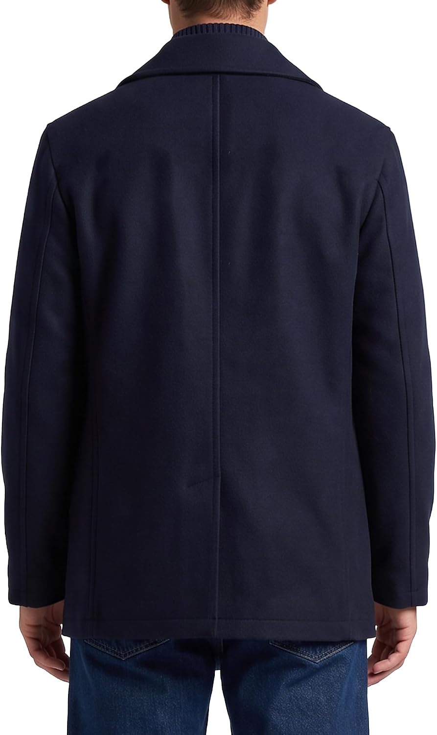image:imageNautica Mens Wool Blend Peacoat DoubleBreasted Winter Coat Regular Big amp Tall SizesClassic Navy