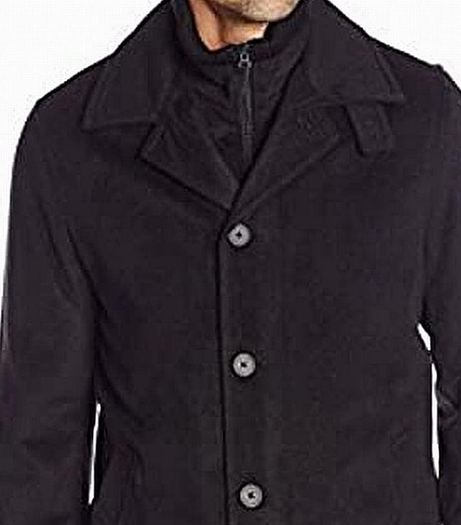image:imageNautica Mens Wool Blend Peacoat DoubleBreasted Winter Coat Regular Big amp Tall SizesEclipse