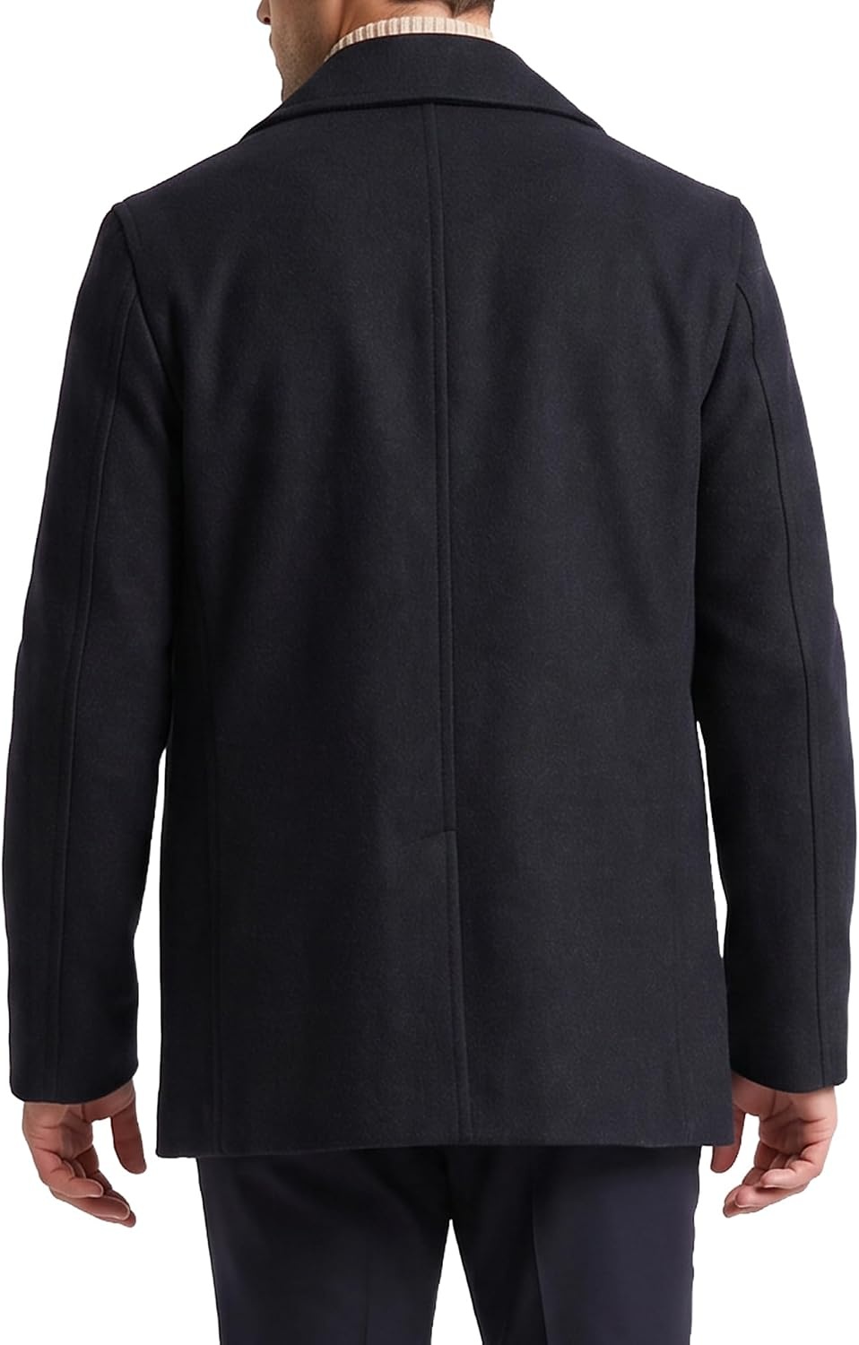 image:imageNautica Mens Wool Blend Peacoat DoubleBreasted Winter Coat Regular Big amp Tall SizesGray Carbon