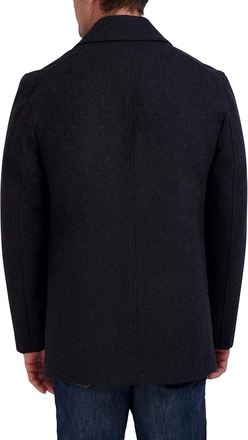 image:imageNautica Mens Wool Blend Peacoat DoubleBreasted Winter Coat Regular Big amp Tall SizesNavy Dark