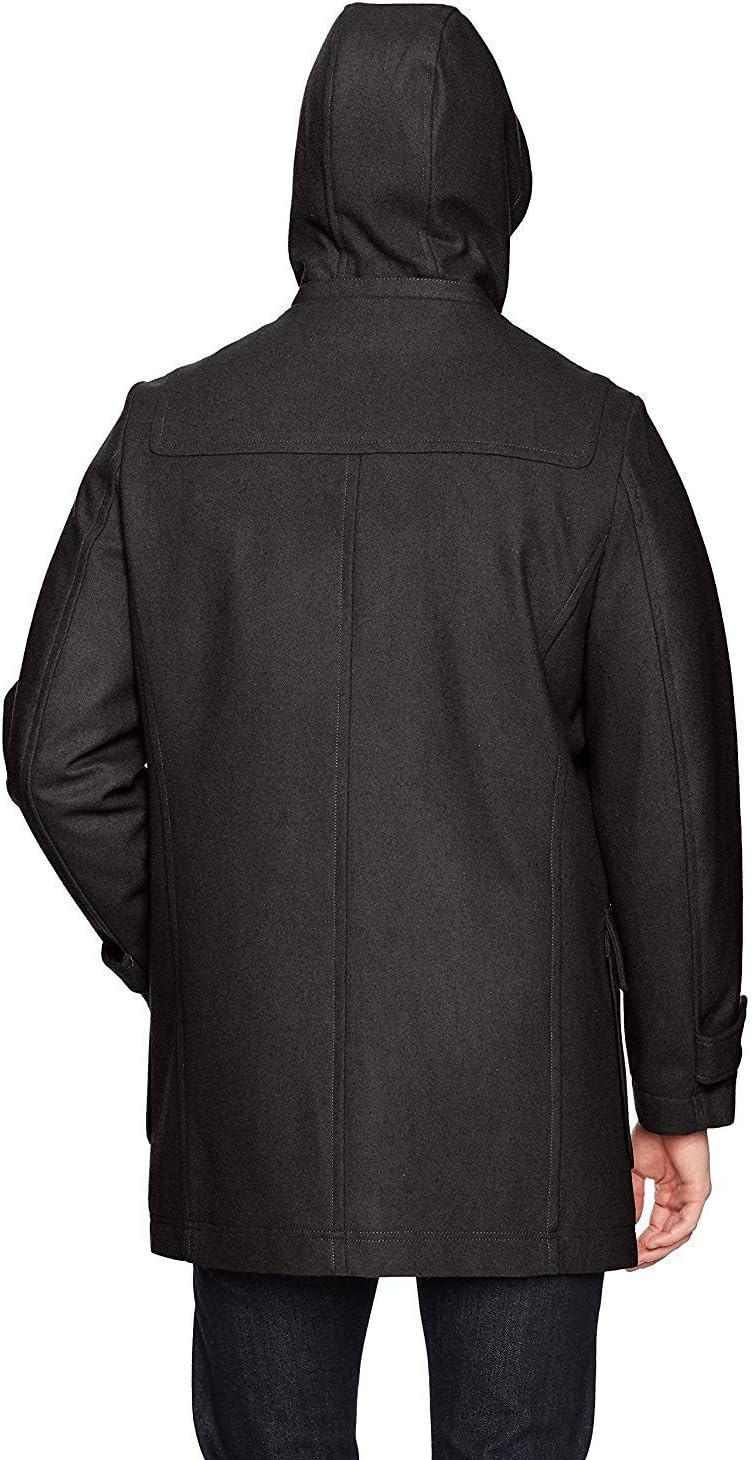 image:imageNautica Mens Wool Blend Peacoat DoubleBreasted Winter Coat Regular Big amp Tall SizesSmoke Black