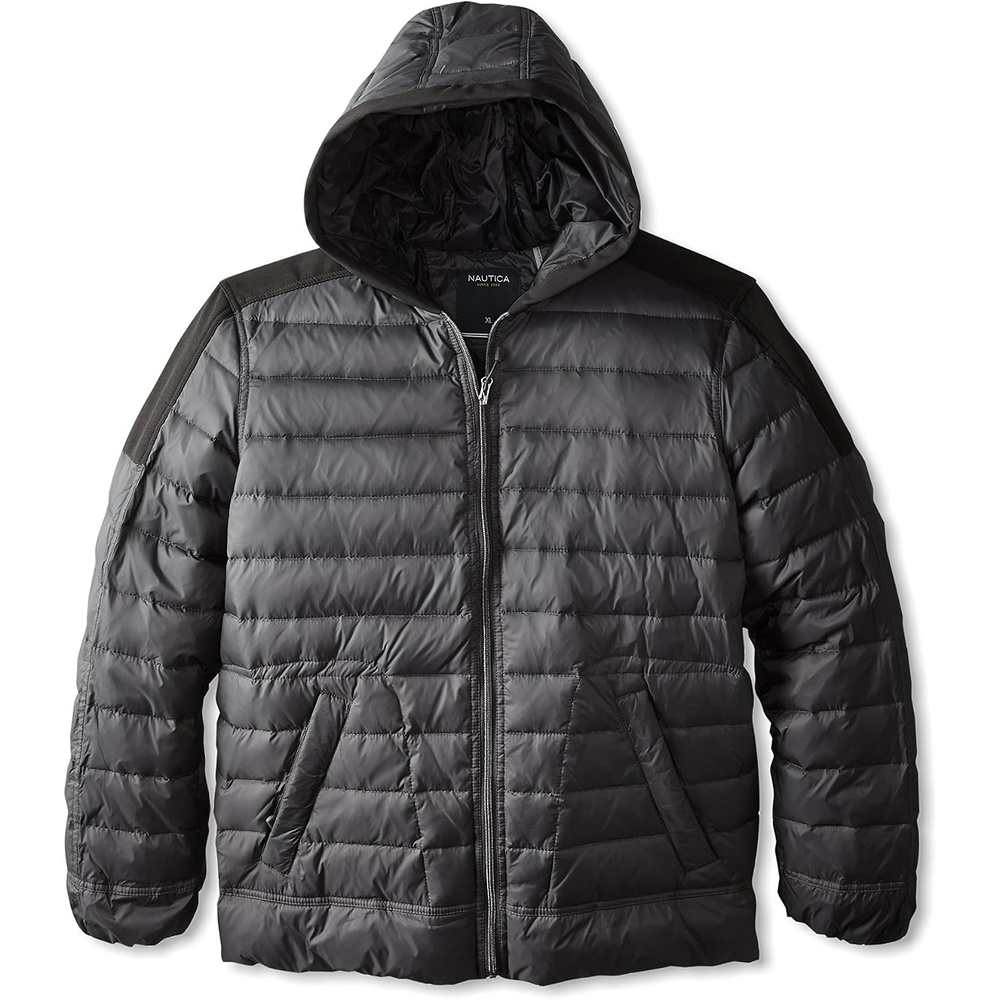 image:imageNautica Mens Lightweight Quilted Puffer Jacket Full Zip Transitional OuterwearInk