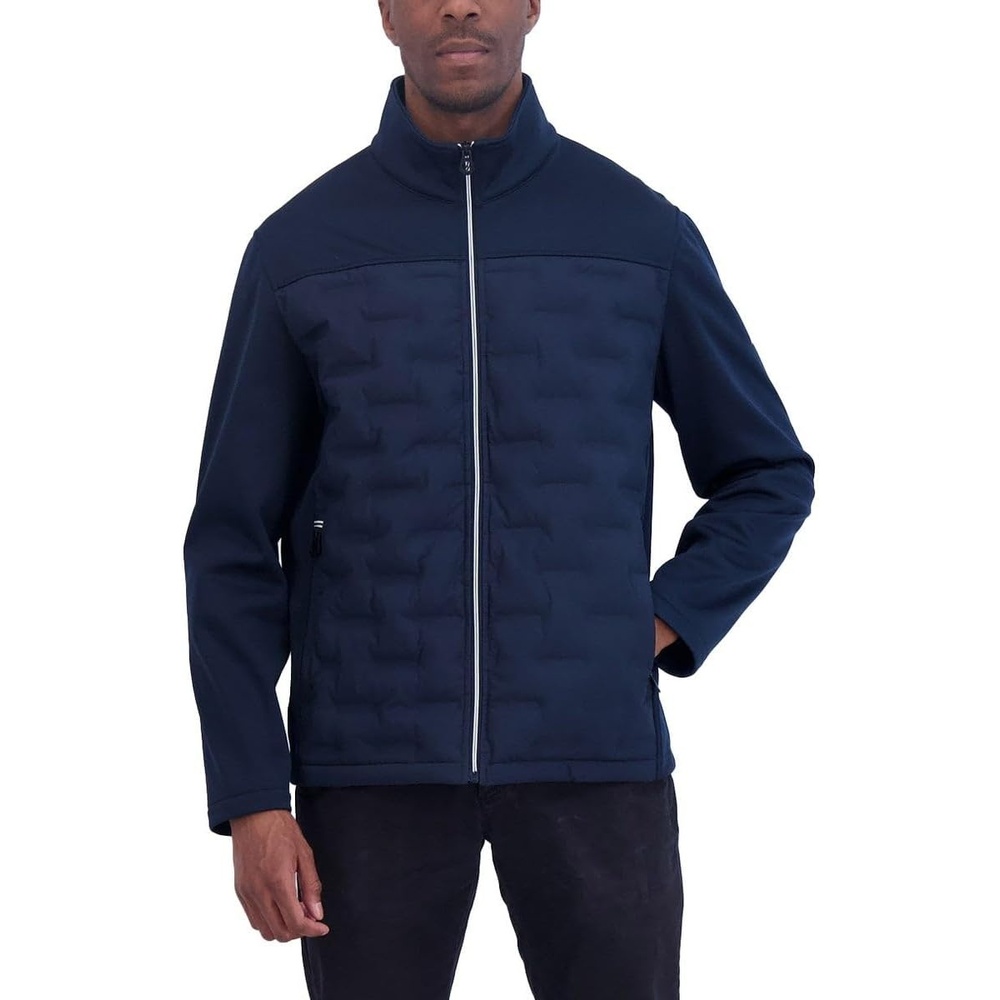 image:imageNautica Mens Lightweight Softshell Jacket Bonded Fleece Lining Regular Big amp Tall SizesBlue