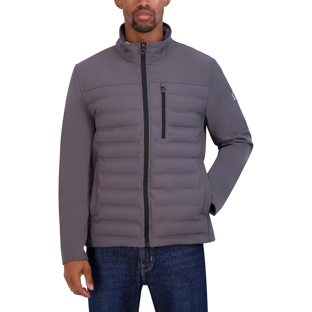 image:imageNautica Mens Lightweight Softshell Jacket Bonded Fleece Lining Regular Big amp Tall SizesGrey