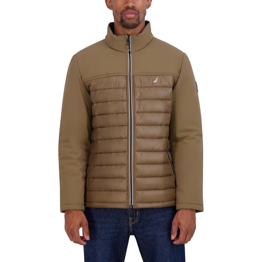 image:imageNautica Mens Lightweight Softshell Jacket Bonded Fleece Lining Regular Big amp Tall SizesOtter