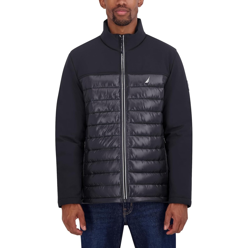 image:imageNautica Mens Lightweight Softshell Jacket Bonded Fleece Lining Regular Big amp Tall SizesPitch