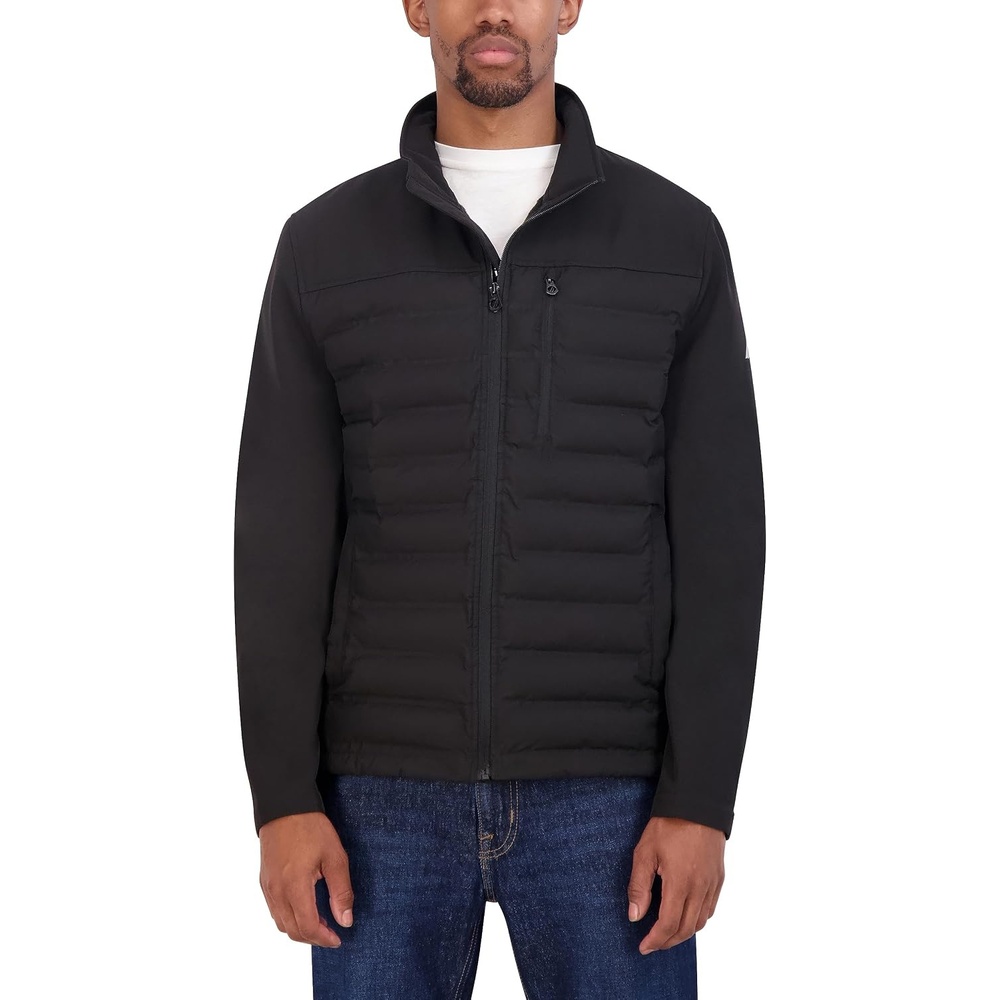 image:imageNautica Mens Lightweight Softshell Jacket Bonded Fleece Lining Regular Big amp Tall SizesSable