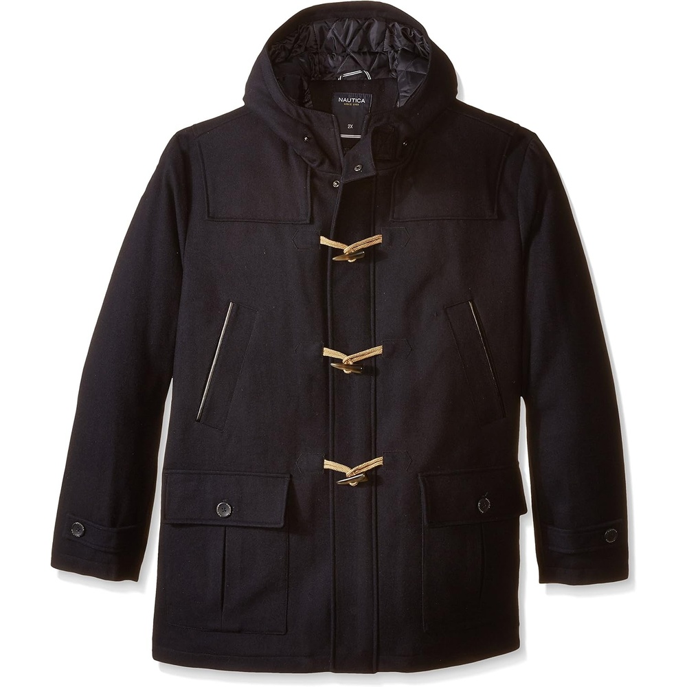 image:imageNautica Mens Wool Blend Peacoat DoubleBreasted Winter Coat Regular Big amp Tall SizesAncient Navy