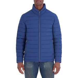 Nautica Men’s Midweight Quilted Jacket – Stretch Water Resistant Zip Front Coat(Dark Denim)