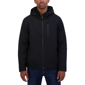 Nautica Men’s Sherpa Lined Softshell Jacket – Full Zip, Adjustable Hood, Wind Resistant(Black)