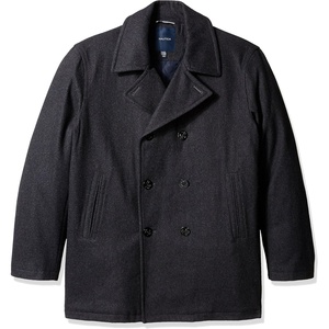 Nautica Men’s Wool Blend Peacoat – Double-Breasted Winter Coat, Regular, Big & Tall Sizes(Gray Smoke)