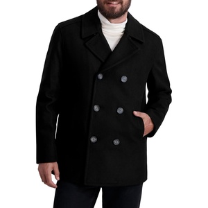 Nautica Men’s Wool Blend Peacoat – Double-Breasted Winter Coat, Regular, Big & Tall Sizes(Midnight)