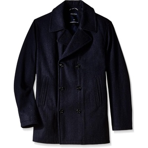 Nautica Men’s Wool Blend Peacoat – Double-Breasted Winter Coat, Regular, Big & Tall Sizes(Nautical Navy)
