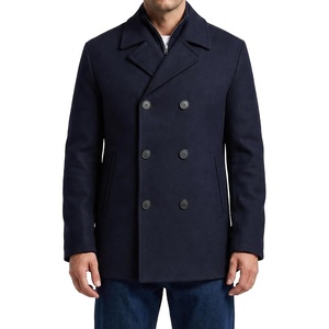 Nautica Men’s Wool Blend Peacoat – Double-Breasted Winter Coat, Regular, Big & Tall Sizes(Navy Dark)