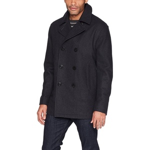 Nautica Men’s Wool Blend Peacoat – Double-Breasted Winter Coat, Regular, Big & Tall Sizes(Slate)