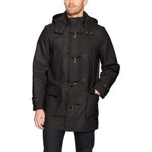 Nautica Men’s Wool Blend Peacoat – Double-Breasted Winter Coat, Regular, Big & Tall Sizes(Smoke Black)