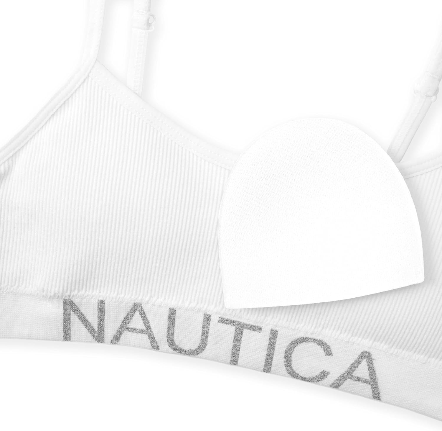 image:imageNautica Girls Training Bra 3 Pack6 Pack Seamless Padded Bralette Underwear for Girls with Removable Pads Sizes SXLHeather GreyWhiteCayenne Rose3pk