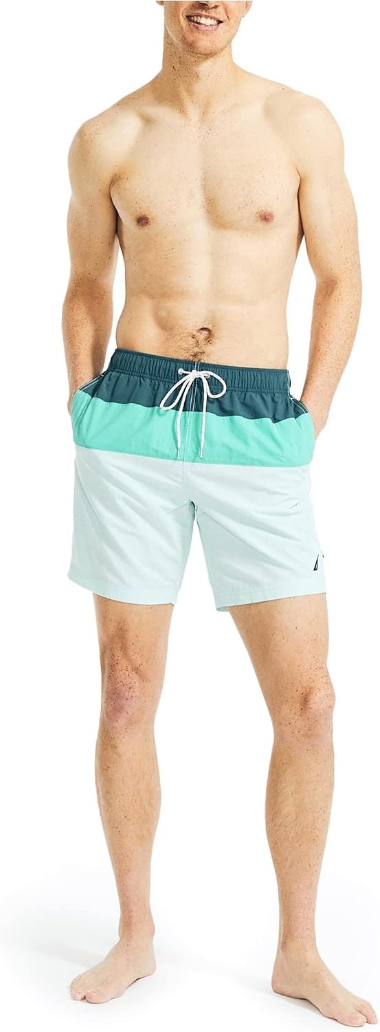 image:imageNautica Mens Sustainably Crafted 8 Swim ShortReel Aqua