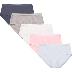 Nautica Girls Underwear Briefs – 5 Pack Comfort Stretch Mid-Waist Breathable Cotton Underwear Panties for Girls (4-12)(Blue/Pink/White/Light Heather Grey)