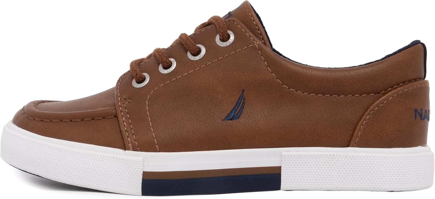 image:imageNautica Kids Boys LaceUp Fashion Sneakers LowTop Dress Shoes for Youth Big KidLittle KidTan