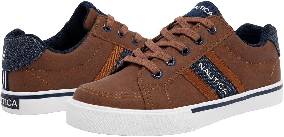 image:imageNautica Kids Boys LaceUp Fashion Sneakers LowTop Dress Shoes for Youth Big KidLittle KidTan Adish