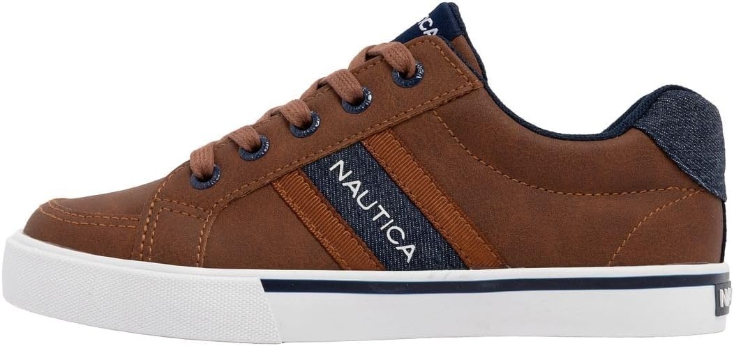 image:imageNautica Kids Boys LaceUp Fashion Sneakers LowTop Dress Shoes for Youth Big KidLittle KidTan Adish