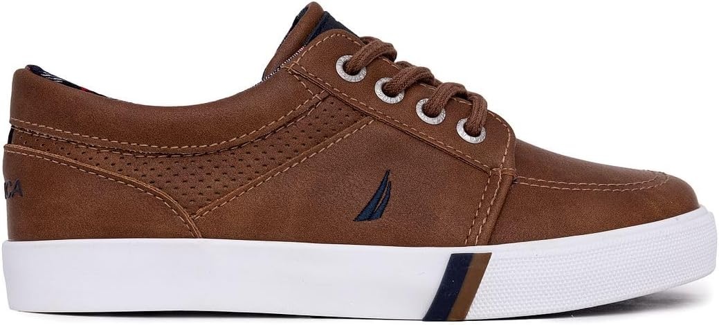 image:imageNautica Kids Boys LaceUp Fashion Sneakers LowTop Dress Shoes for Youth Big KidLittle KidTanchestnut