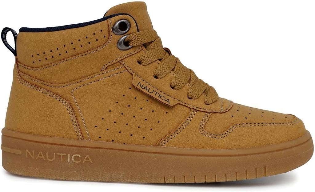 image:imageNautica Kids Boys and Girls High Top Shoe Casual Fashion Basketball Boot Sneakers Big KidLittle Kid Sizes HorizonHoney Gum