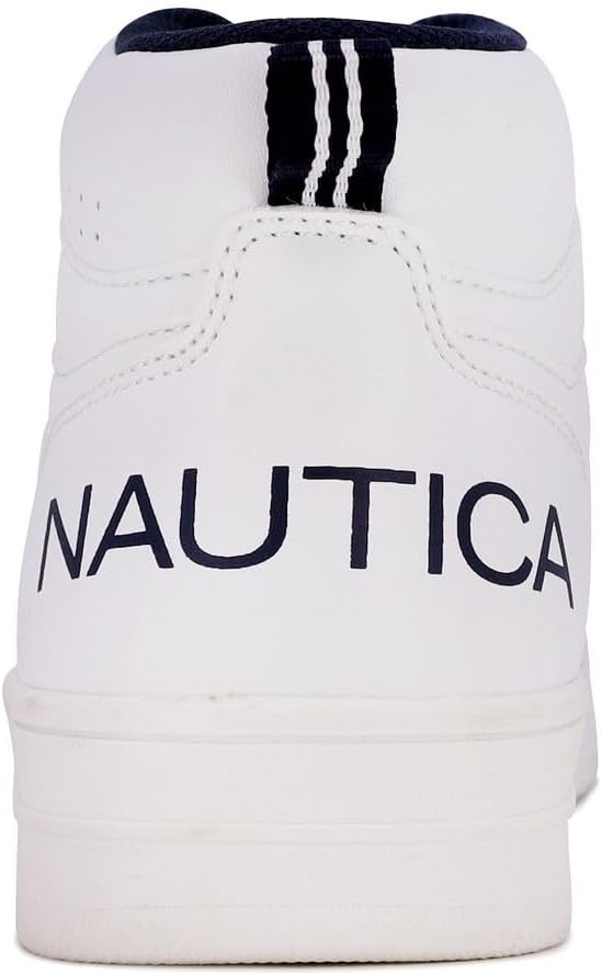 image:imageNautica Kids Boys and Girls High Top Shoe Casual Fashion Basketball Boot Sneakers Big KidLittle Kid Sizes HorizonWhite Mono