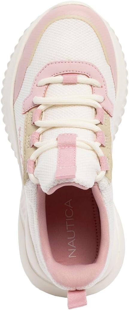 image:imageNautica Kids Girls Metallic Fashion Sneaker LaceUp Athletic Running Shoe I kappil I Big Kid Little Kid ToddlerBone Tan Pinksaelle