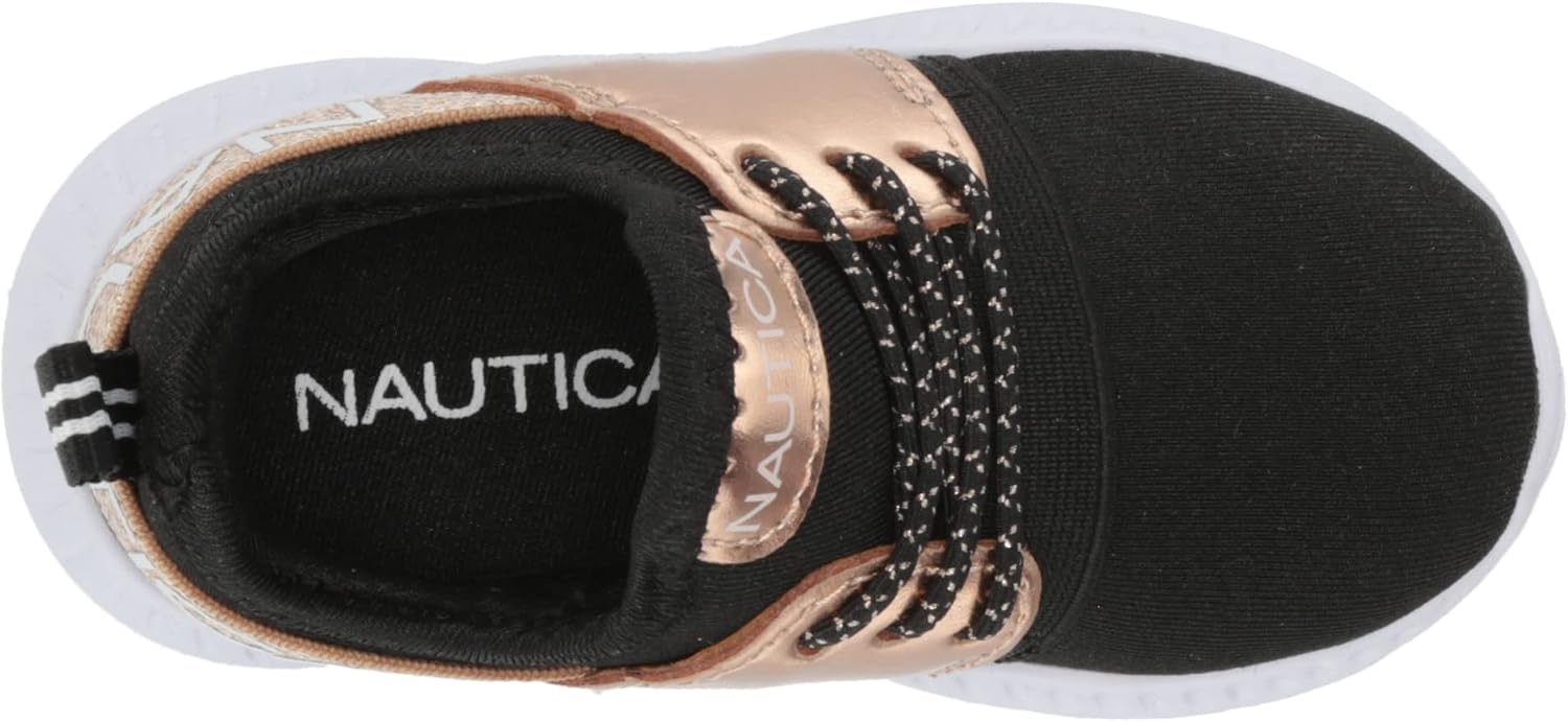 image:imageNautica Kids Girls Metallic Fashion Sneaker LaceUp Athletic Running Shoe I kappil I Big Kid Little Kid ToddlerGold Black
