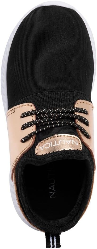 image:imageNautica Kids Girls Metallic Fashion Sneaker LaceUp Athletic Running Shoe I kappil I Big Kid Little Kid ToddlerGold Black