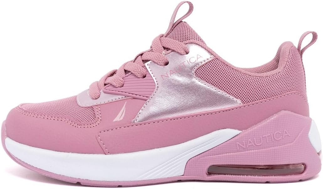 image:imageNautica Kids Girls Metallic Fashion Sneaker LaceUp Athletic Running Shoe I kappil I Big Kid Little Kid ToddlerMauve Metallic Revva