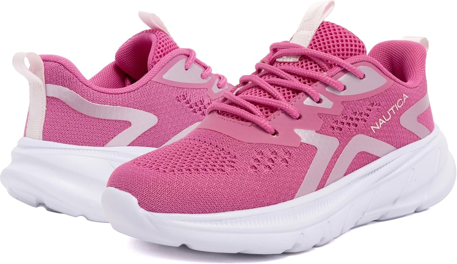 image:imageNautica Kids Girls Metallic Fashion Sneaker LaceUp Athletic Running Shoe I kappil I Big Kid Little Kid ToddlerPink Multimaxim