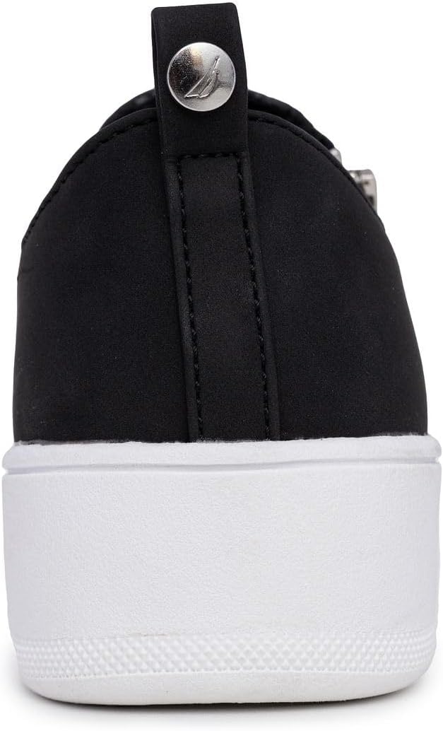 image:imageNautica Womens SlipOn Fashion Sneakers with Side Zipper Comfortable LowTop Walking Shoes for Casual Everyday WearBlack
