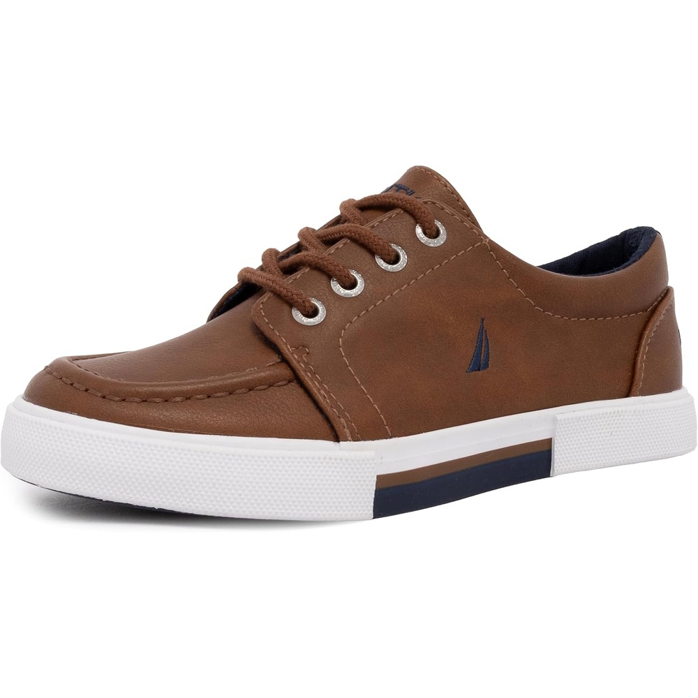 image:imageNautica Kids Boys LaceUp Fashion Sneakers LowTop Dress Shoes for Youth Big KidLittle KidTan
