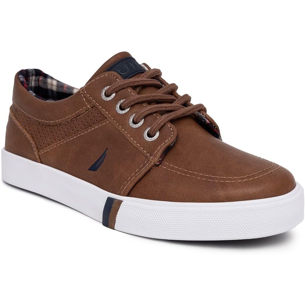 image:imageNautica Kids Boys LaceUp Fashion Sneakers LowTop Dress Shoes for Youth Big KidLittle KidTanchestnut