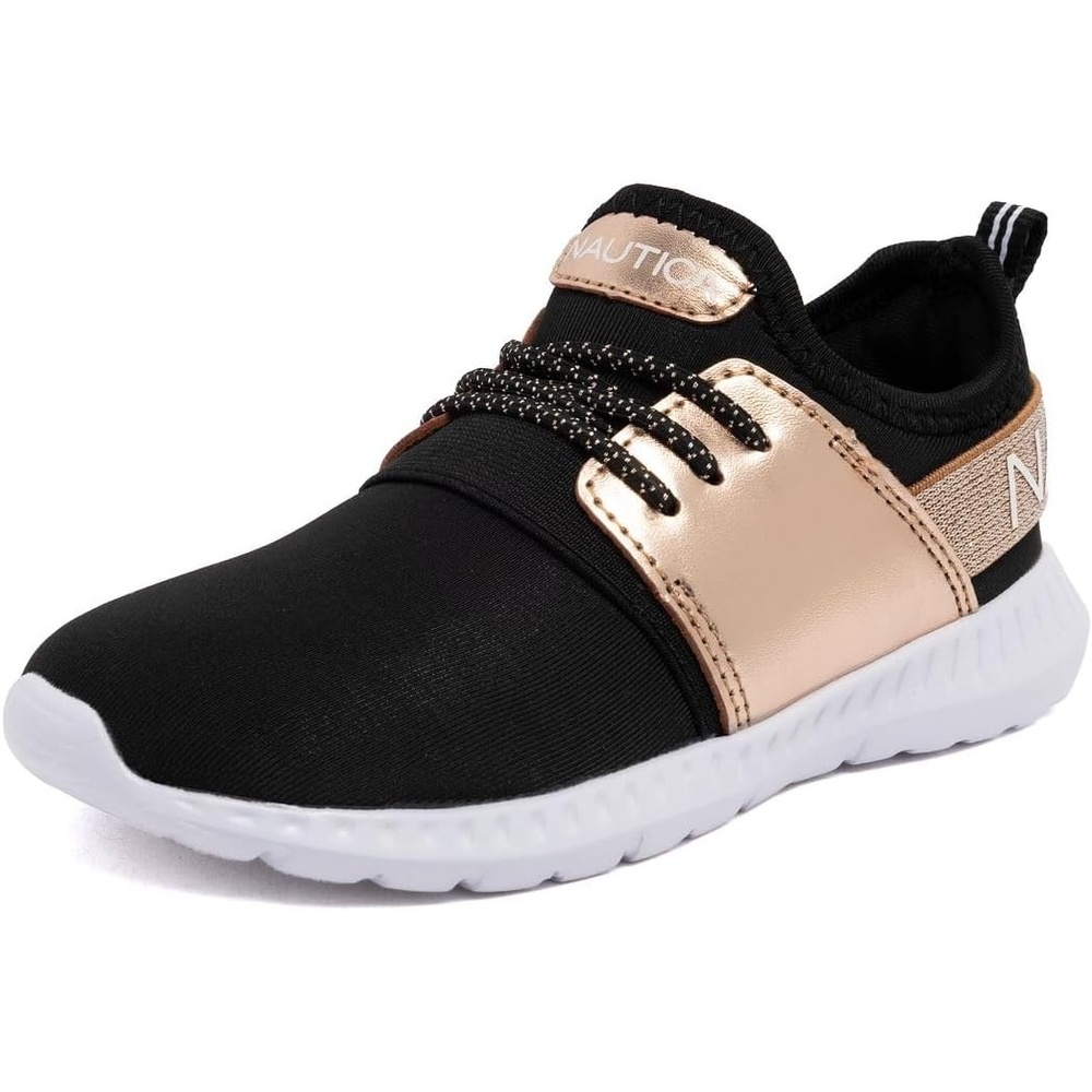 image:imageNautica Kids Girls Metallic Fashion Sneaker LaceUp Athletic Running Shoe I kappil I Big Kid Little Kid ToddlerGold Black