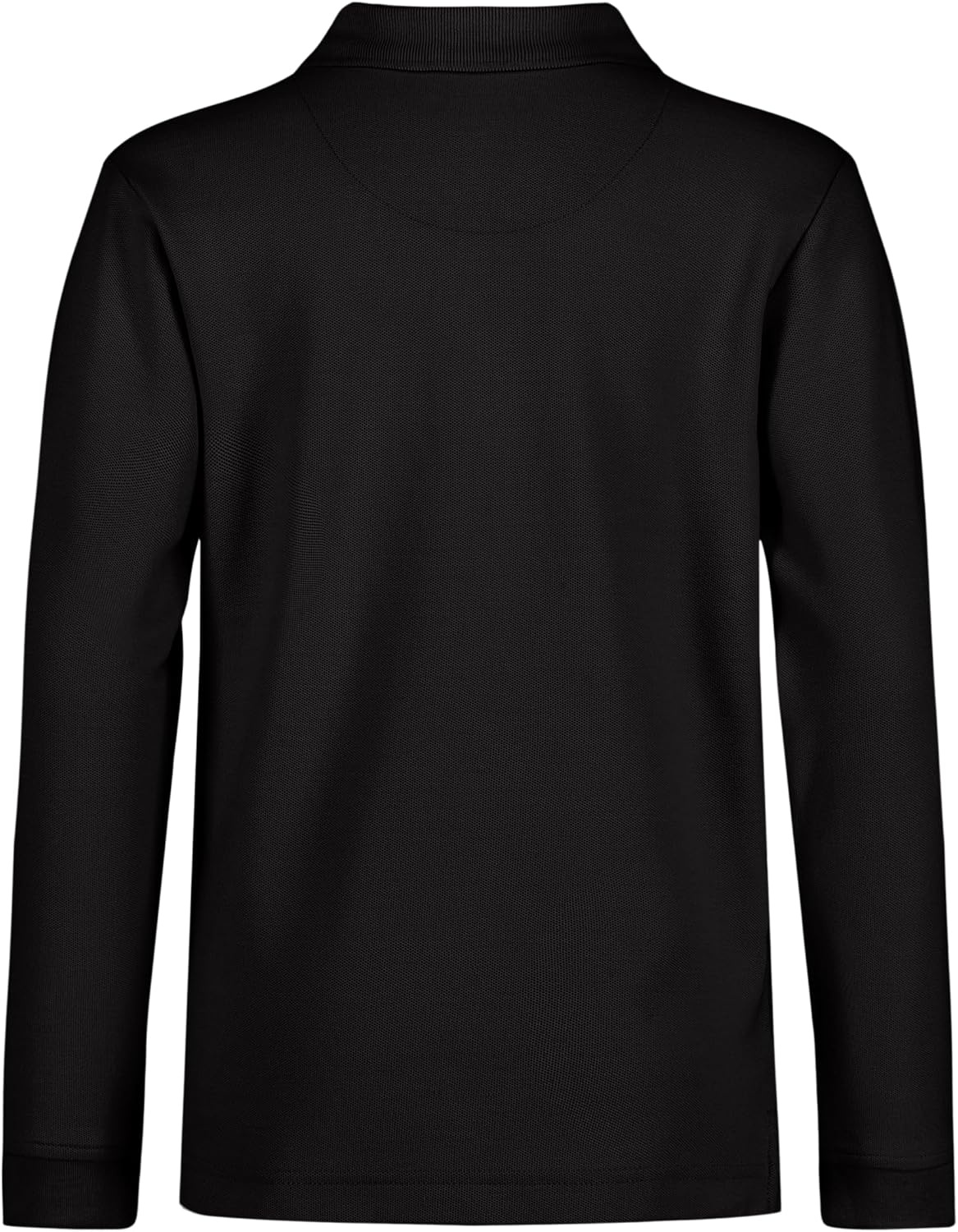 image:imageNautica Boys School Uniform Long Sleeve Polo Shirt Button Closure Comfortable Breathable FabricBlack