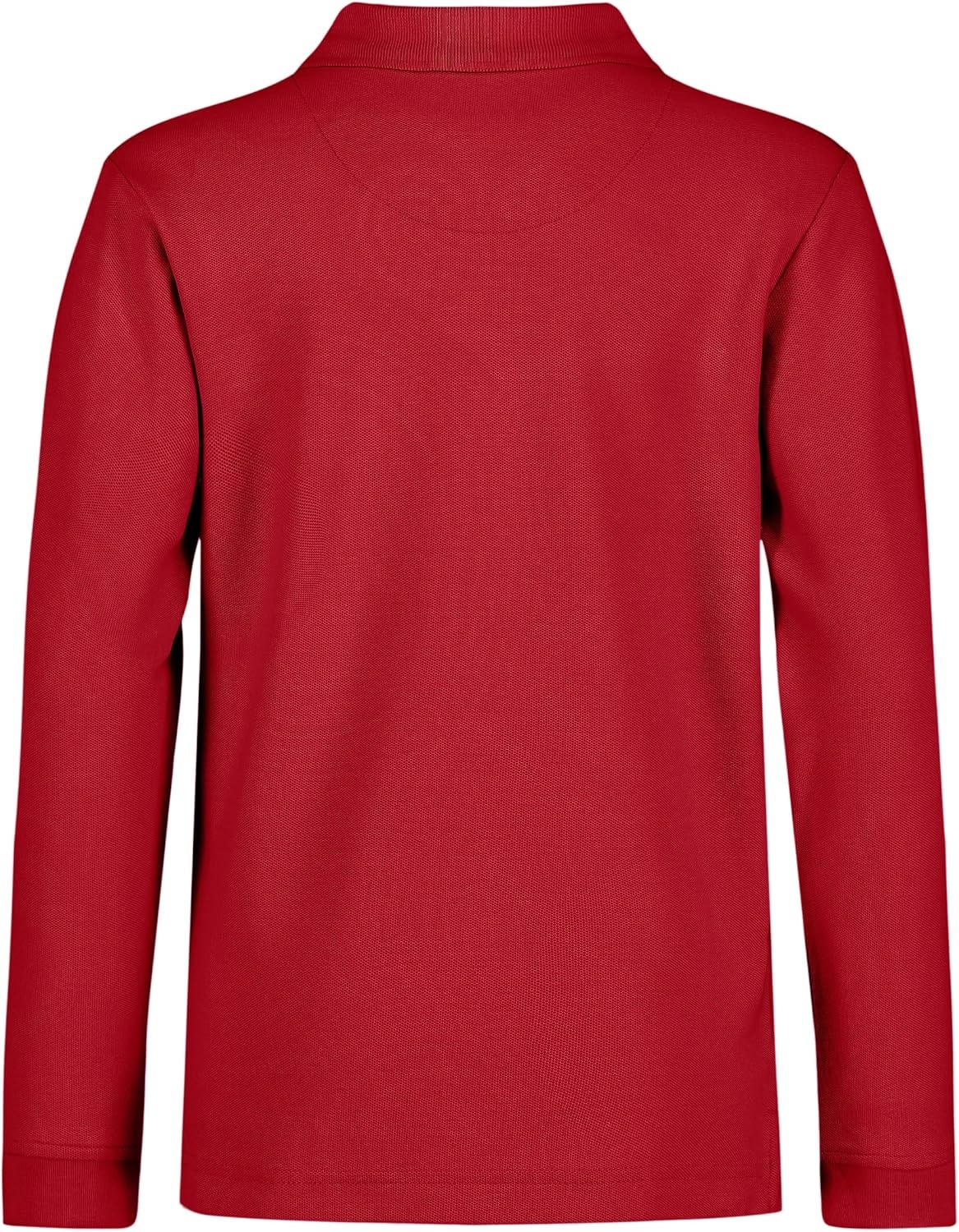image:imageNautica Boys School Uniform Long Sleeve Polo Shirt Button Closure Comfortable Breathable FabricRed