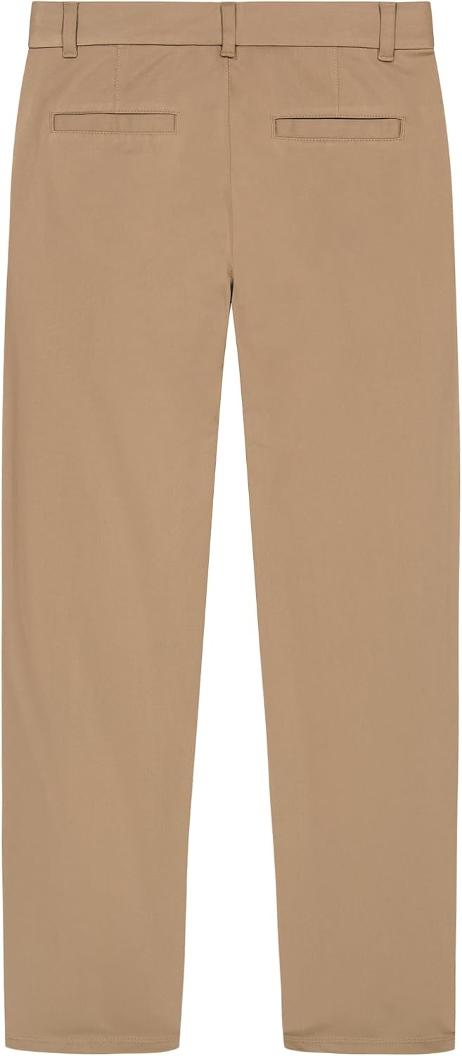 image:imageNautica Boys School Uniform Twill Chino Pants Flat Front Comfortable Waistband with Zip Closure amp StretchBurnished Khaki