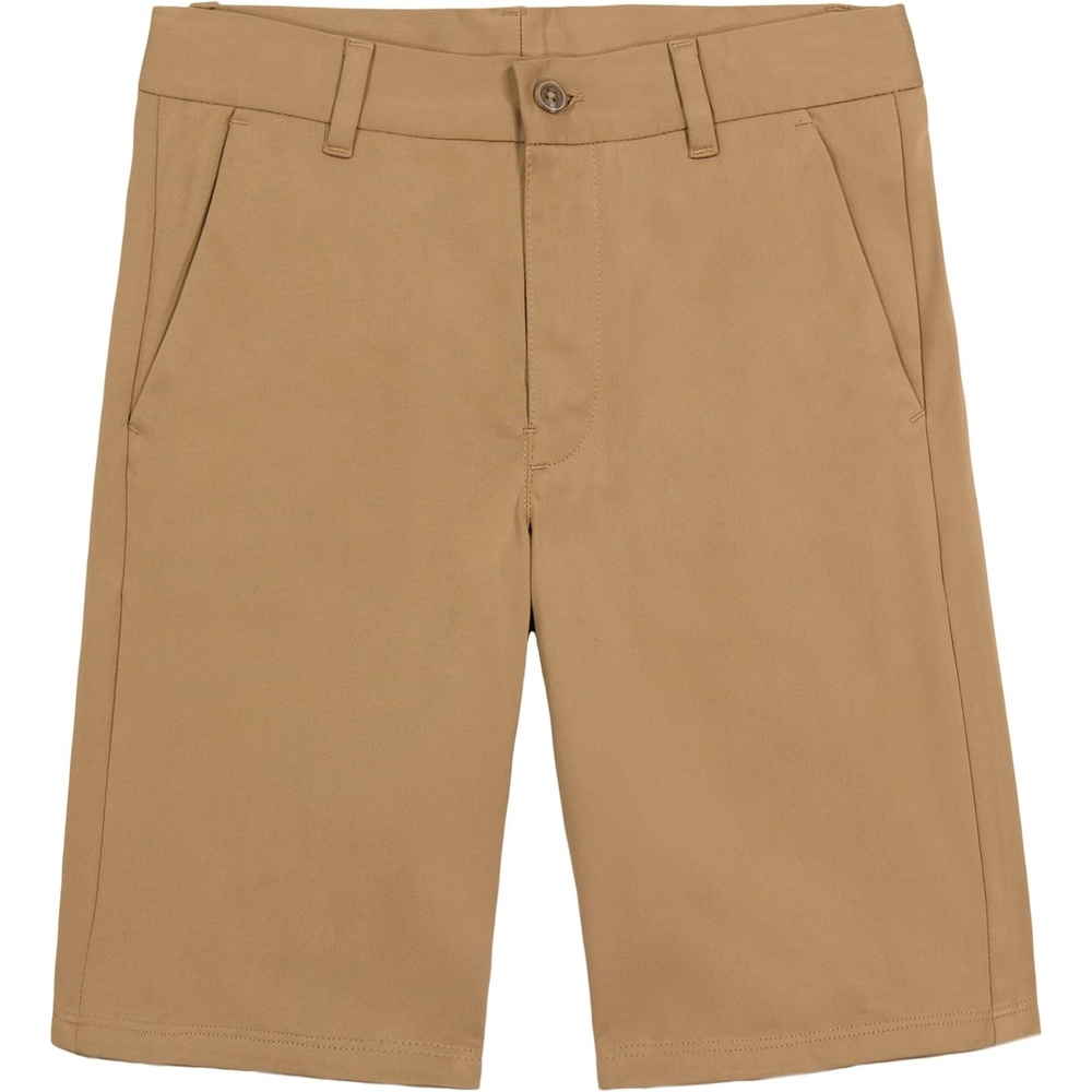 image:imageNautica Boys School Uniform Flat Front Twill ShortBurnished Khaki Knit